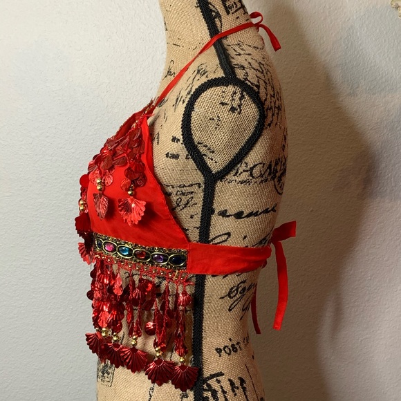 NWOT Beaded Jeweled Boho Belly Dancer Top - Picture 7 of 8
